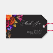 Elegante Stemming Levendig Oogst Bloemrijke Bruids Cadeaulabel (Voorkant (Horizontaal))