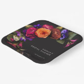 Elegante Stemming Levendige Oogst Bloemendoop Papieren Bordje (Gebogen)