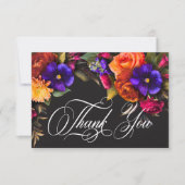 Elegante Stemming Levendige Oogst Bloemrijke Bruid Bedankkaart (Voorkant)