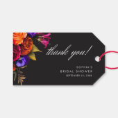 Elegante Stemming Levendige Oogst Bloemrijke Bruid Cadeaulabel (Voorkant (Horizontaal))