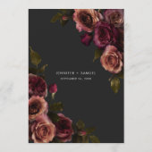 Elegante Stemming Mute Rust & Burgundy Bloemen Bru Menu (Achterkant)