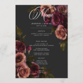 Elegante Stemming Mute Rust & Burgundy Bloemen Bru Menu (Voorkant)