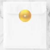 Elegante ster op goud ronde sticker (Tas)