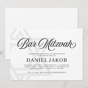 Elegante Ster van David Bar Mitzvah Kaart