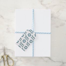 Elegante ster van David Chanoeka Sameach Cadeaulabel