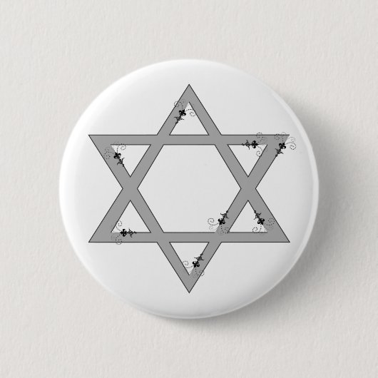 elegante ster van david ronde button 5,7 cm (Voorkant)