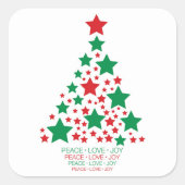 Elegante sterboom vierkante sticker (Voorkant)