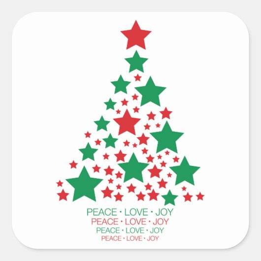 Elegante sterboom vierkante sticker (Voorkant)