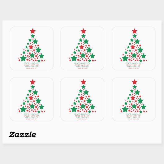 Elegante sterboom vierkante sticker (Vel)