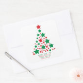 Elegante sterboom vierkante sticker (Envelop)