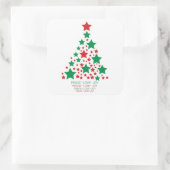 Elegante sterboom vierkante sticker (Tas)