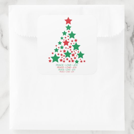 Elegante sterboom vierkante sticker (Tas)