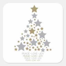 Elegante sterboom vierkante sticker