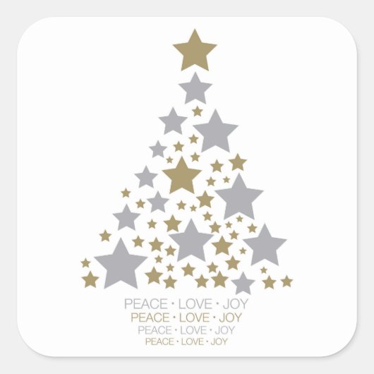 Elegante sterboom vierkante sticker (Voorkant)