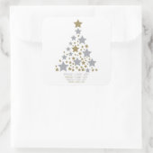 Elegante sterboom vierkante sticker (Tas)