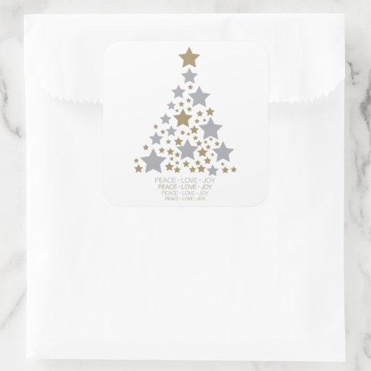 Elegante sterboom vierkante sticker (Tas)