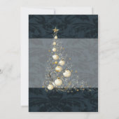 Elegante Sterren Gouden Kerstboom Boog, Kerstmis Kaart (Achterkant)