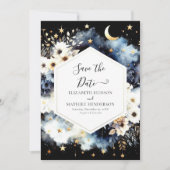 Elegante sterren hemelse bruiloft save the date (Voorkant)