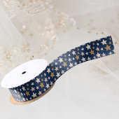 Elegante sterren Kerst Blauw Goud Lint