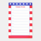 Elegante sterren, rode en witte strips om te doen post-it® notes (Voorkant)