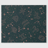 Elegante sterrenbeelden en astrologiesymbolen cadeaupapier (Vlak)