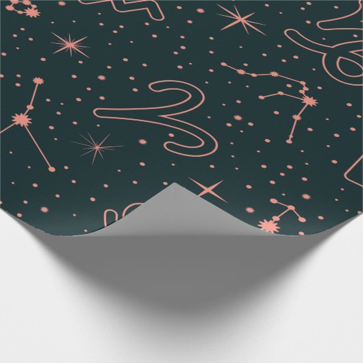 Elegante sterrenbeelden en astrologiesymbolen cadeaupapier (Hoek)