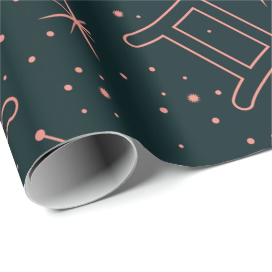 Elegante sterrenbeelden en astrologiesymbolen cadeaupapier (Rol Hoek)