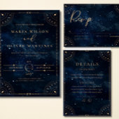 Elegante sterrenhemel Trouwdag Himmelse Bruiloft  Kaart