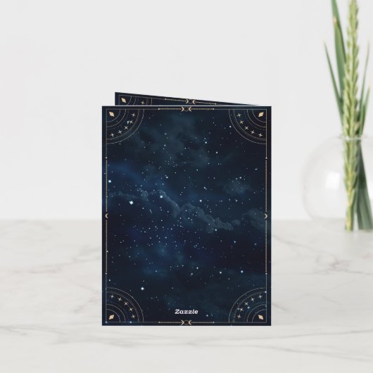 Elegante Sterrennacht bruiloft hemelse bruiloft (Achterkant)