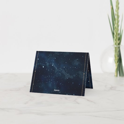 Elegante Sterrennacht bruiloft hemelse bruiloft Bedankkaart (Achterkant)