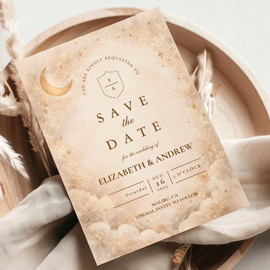 Elegante Sterrennacht Bruiloft Save The Date