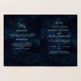Elegante Sterrennacht Bruiloft uitnodiging Modern