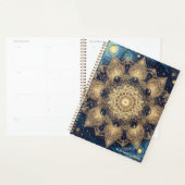 Elegante Sterrennacht Nebula Blauw Goud Mandala Ar Planner (Display)