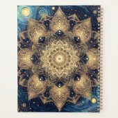 Elegante Sterrennacht Nebula Blauw Goud Mandala Ar Planner (Achterkant)