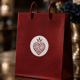 Elegante sticker met rode kroonhart
