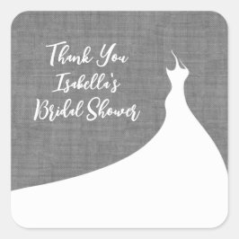 Elegante sticker voor bruidsuitnodiging in grijze