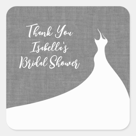 Elegante sticker voor bruidsuitnodiging in grijze  (Voorkant)