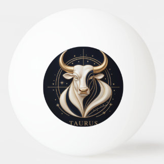 ♉ Elegante Stier Zodiac Gouden Stier Astrologie ✨ Pingpongbal