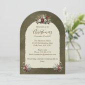 Elegante  stijl Bloemen Kerstboog Kaart (Staand voorkant)