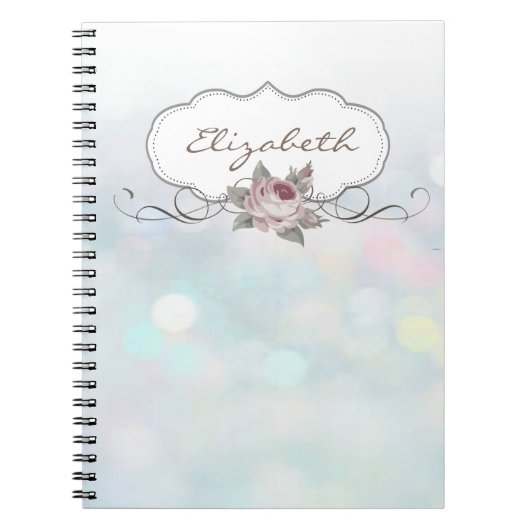 Elegante stijl, Bokeh, Roos Notitieboek (Voorkant)