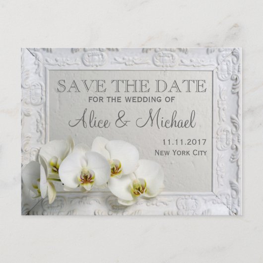 Elegante stijl bruiloft Bewaar de datum Aankondigingskaart (Voorkant)