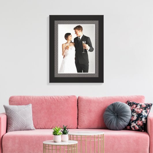Elegante stijl bruiloft foto Lijst Canvas Afdruk (Insitu (Woonkamer))