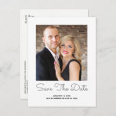 Elegante stijl | Foto's opslaan datum Aankondigingskaart (Voorkant / Achterkant)