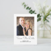 Elegante stijl | Foto's opslaan datum Aankondigingskaart (Staand voorkant)