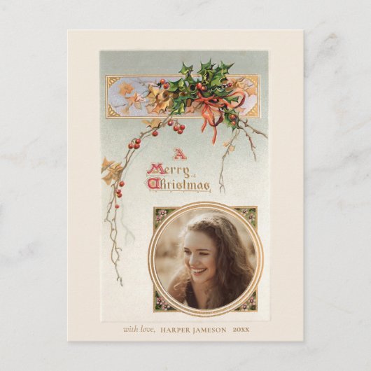 Elegante Stijl Holly en Foto Briefkaart (Voorkant)