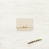 Elegante stijl, nep gouden veer - gepersonaliseerd post-it® notes (Op bureau)
