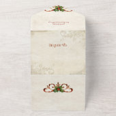 Elegante   stijl Noel Floral All In One Uitnodiging (Buitenkant)