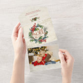 Elegante   stijl Noel Floral All In One Uitnodiging (Afscheurbaar)