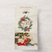 Elegante   stijl Noel Floral All In One Uitnodiging (Binnen)