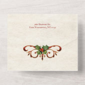 Elegante   stijl Noel Floral All In One Uitnodiging (Achterkant)